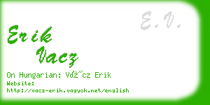 erik vacz business card